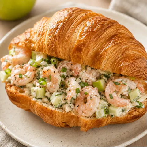 Crevettes et pomme croissant