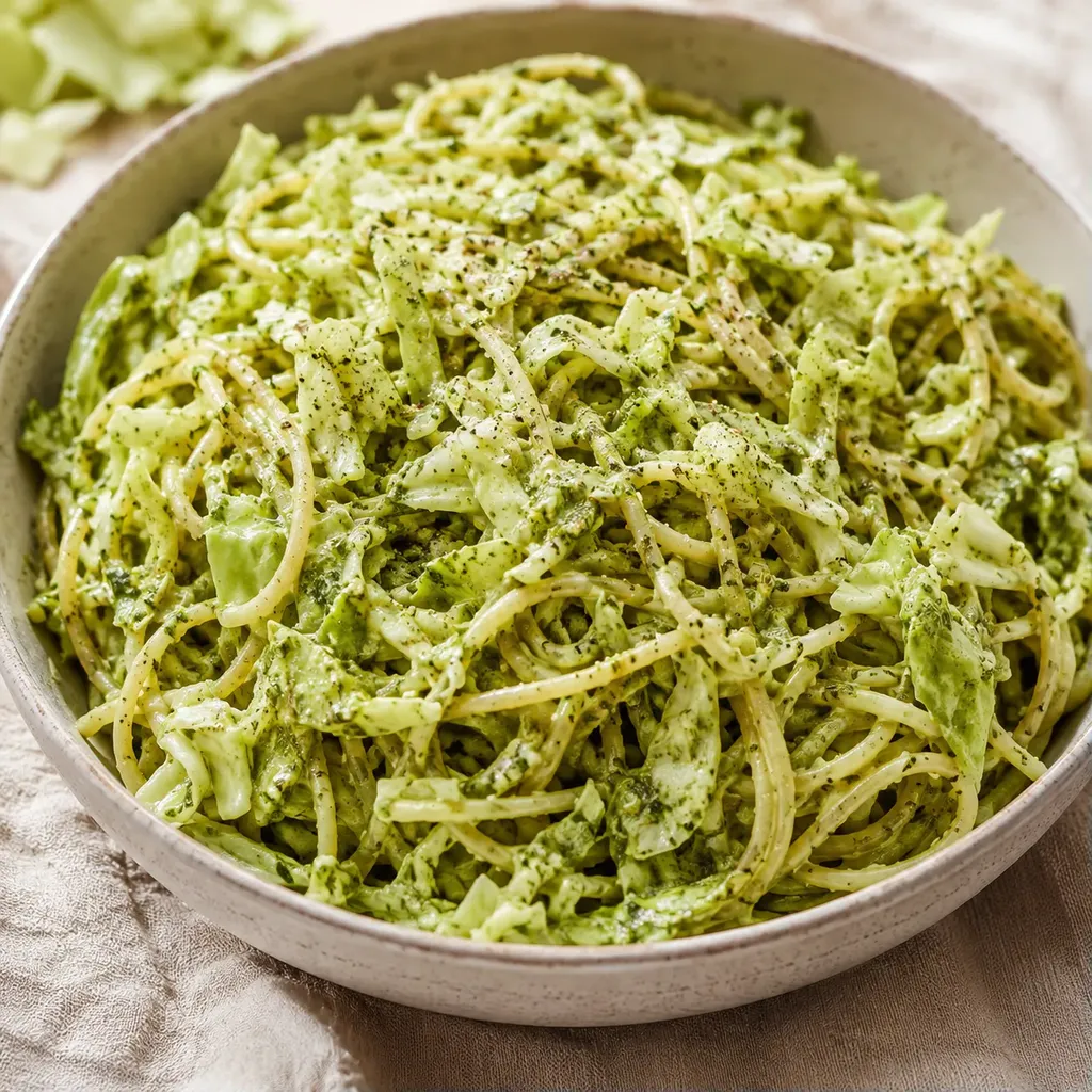Spaghettis chou pesto