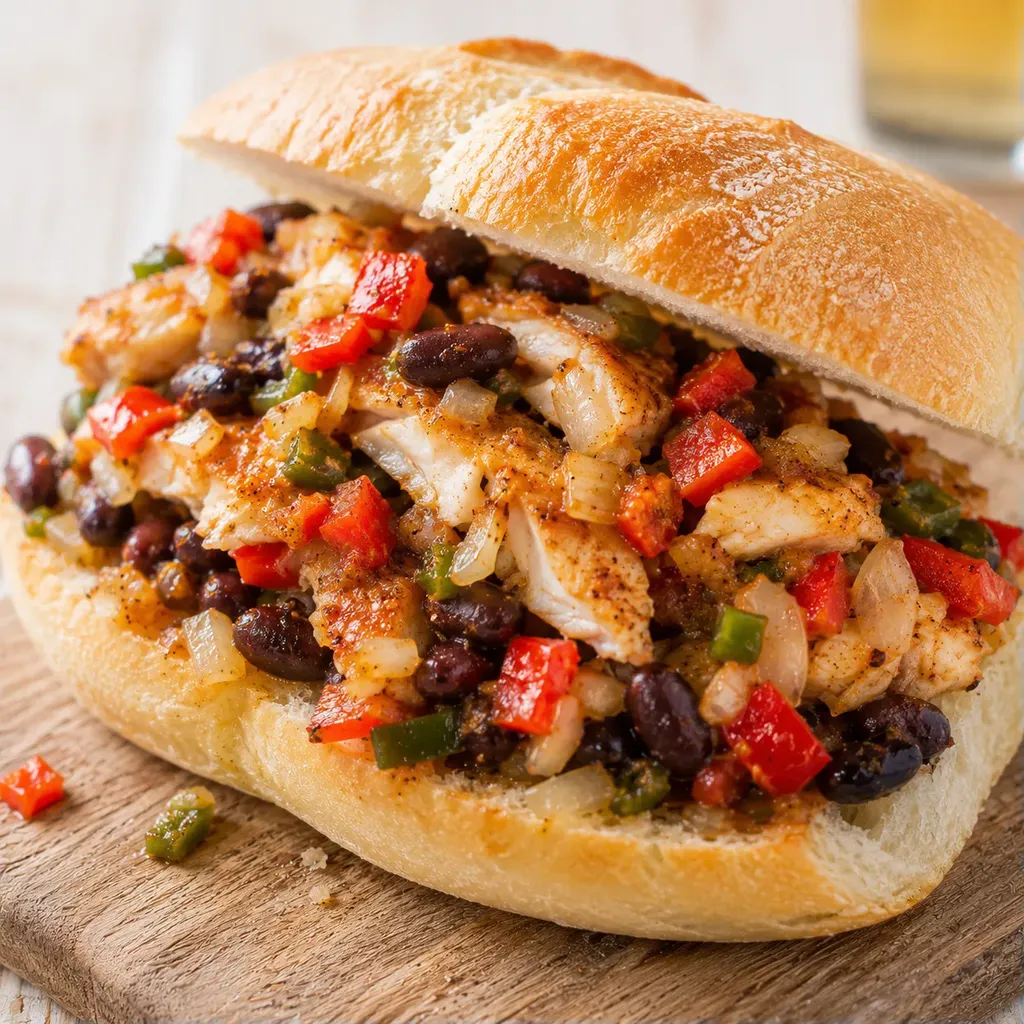 Poisson haricots sandwich épicé