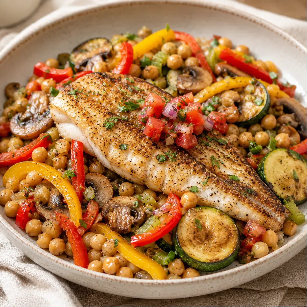 Dorade et légumes croquants