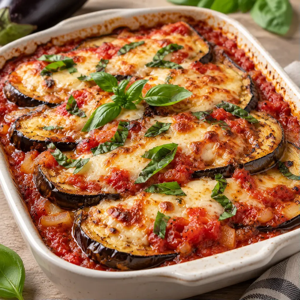 Aubergines fondantes gratinées