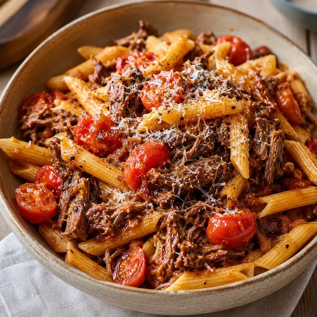 Bœuf braisé et pâtes