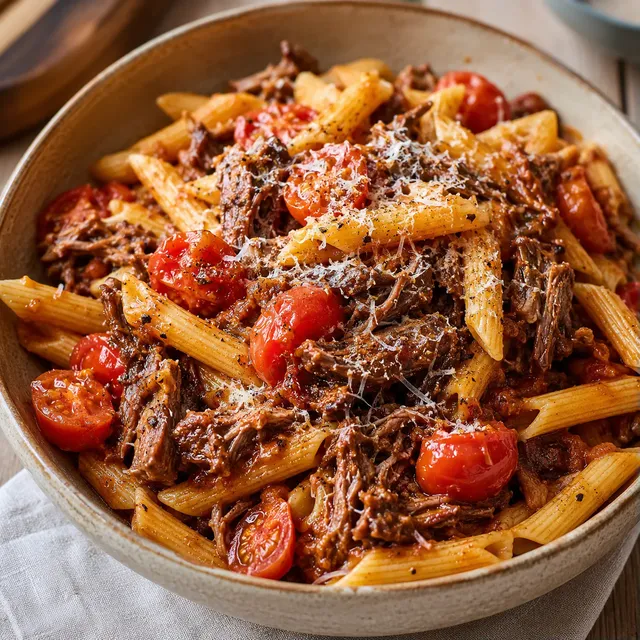 Bœuf braisé et pâtes