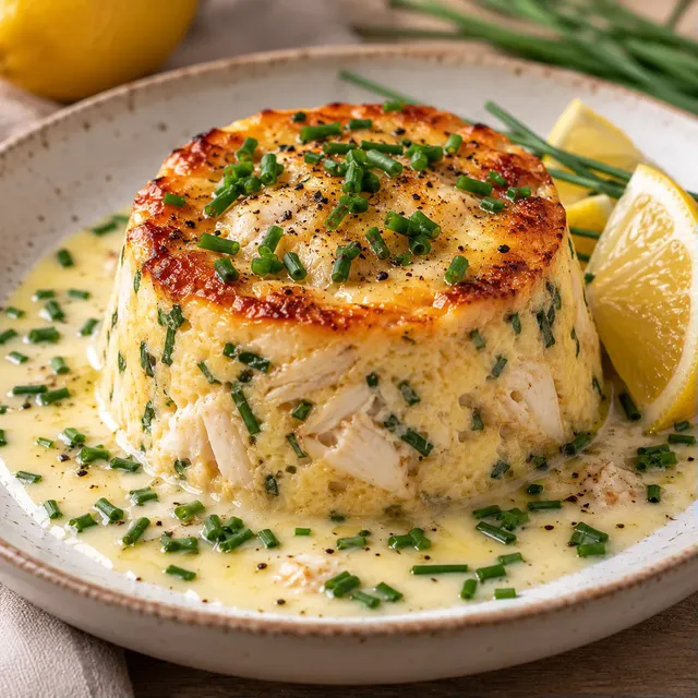 Flan crabe sauce fraîche