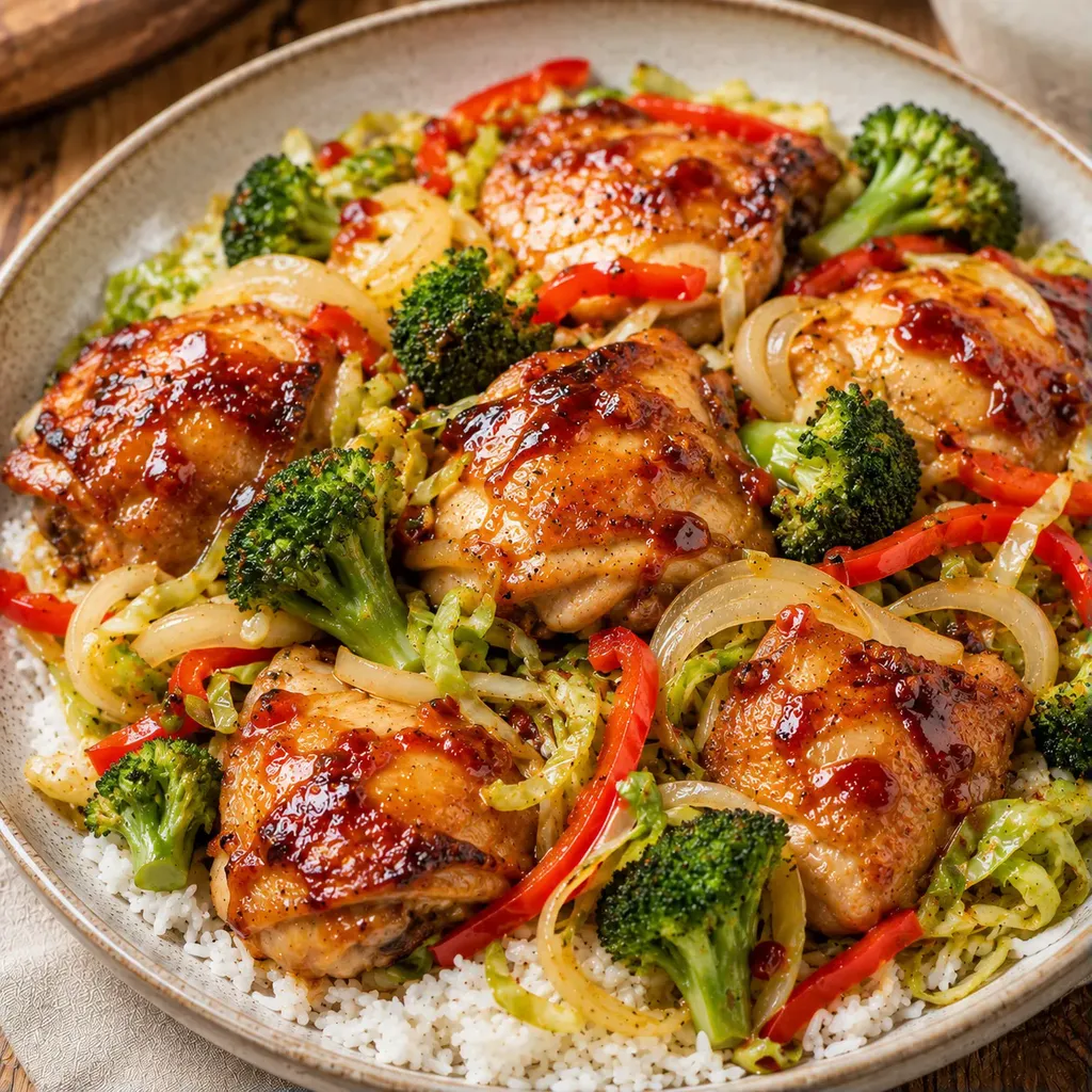 Poulet légumes au four