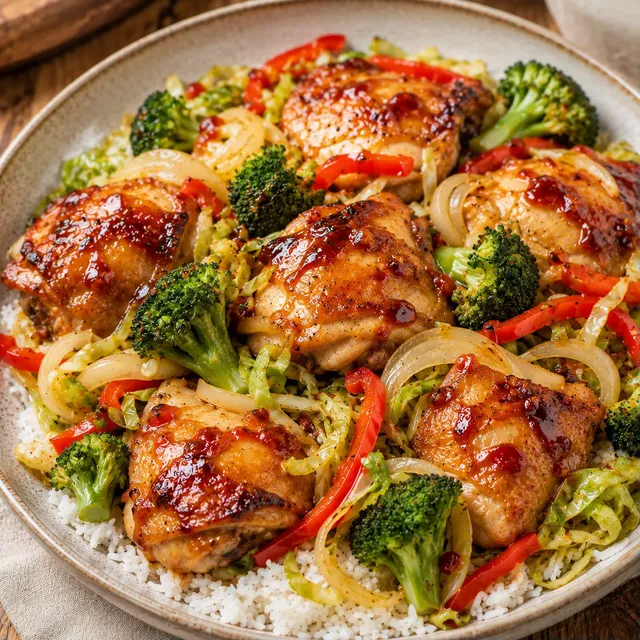 Poulet légumes au four