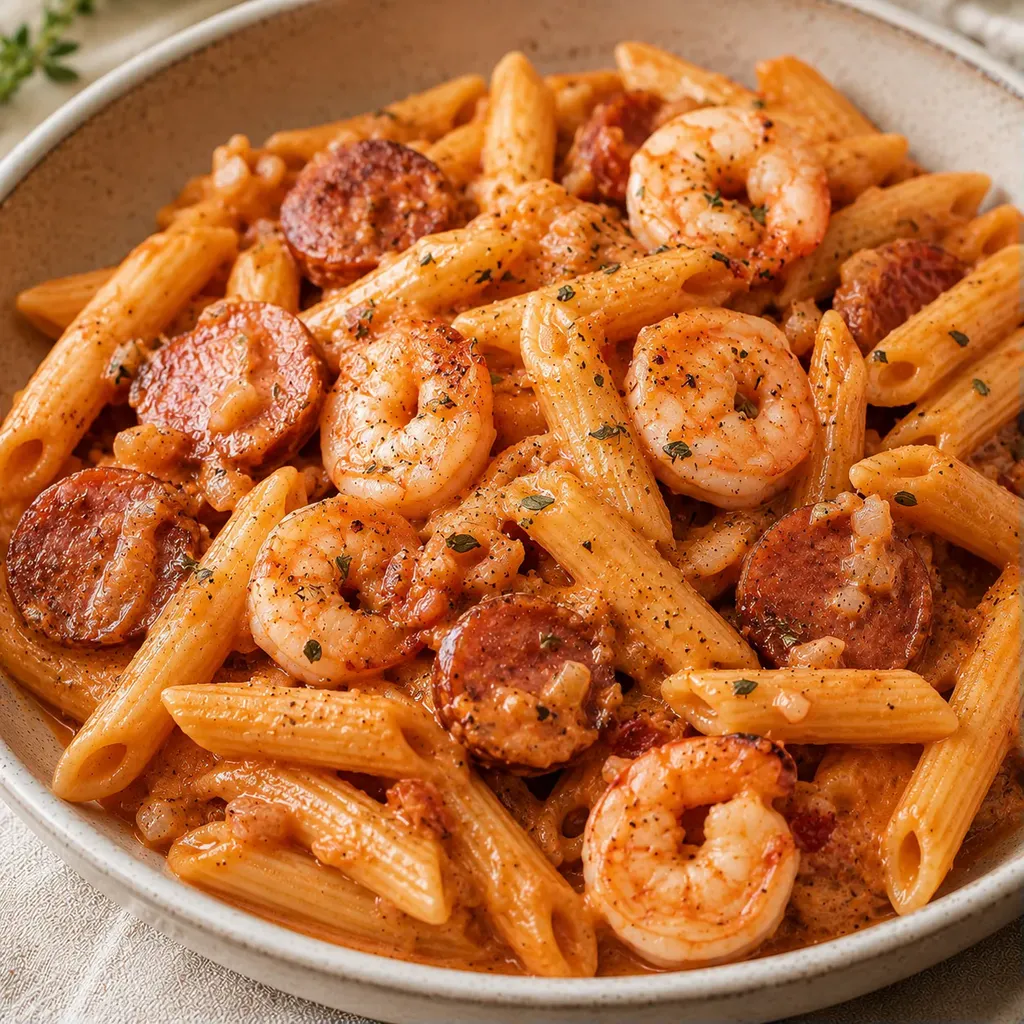 Pâtes crevettes chorizo