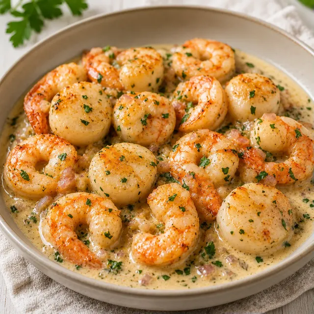 Gambas et Saint-Jacques