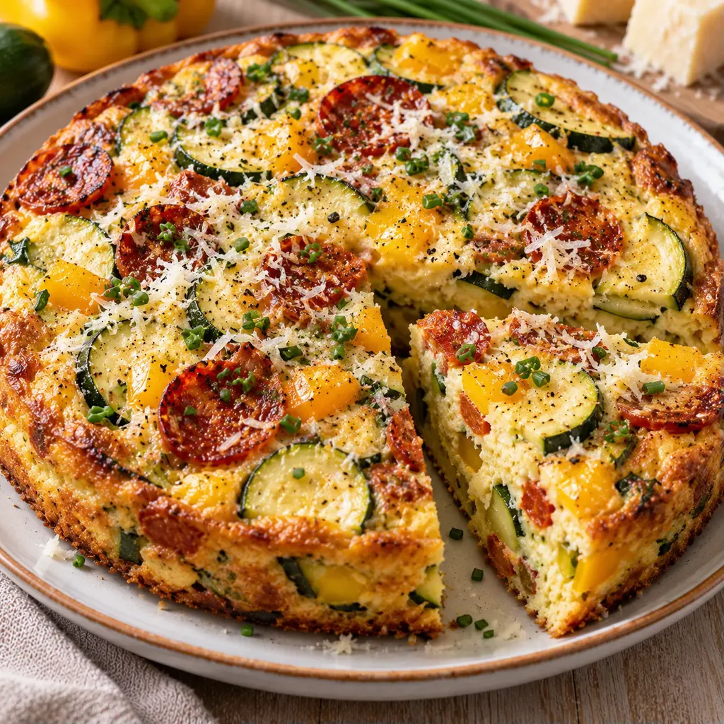 Courgettes chorizo parmesan