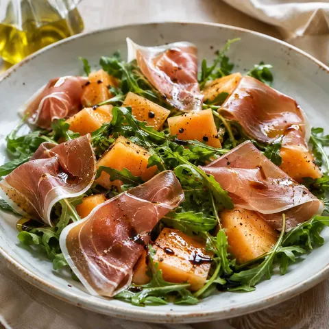 Melon jambon roquette