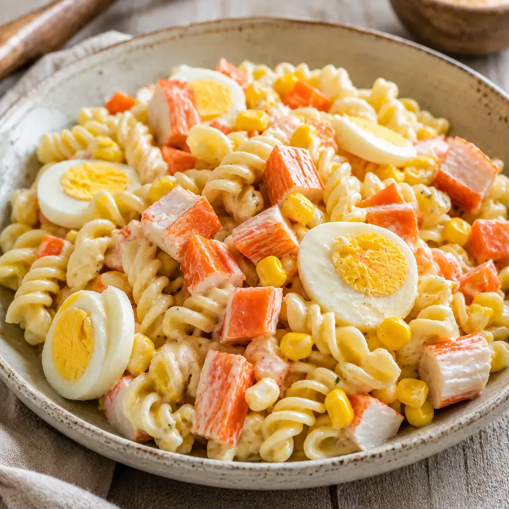 Pâtes surimi œufs frais