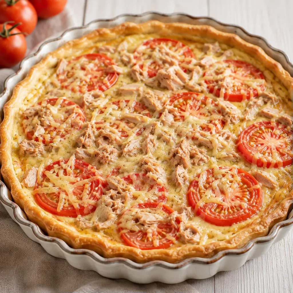 thon tomate quiche simple