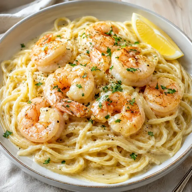 Crevettes Ail et Spaghettis