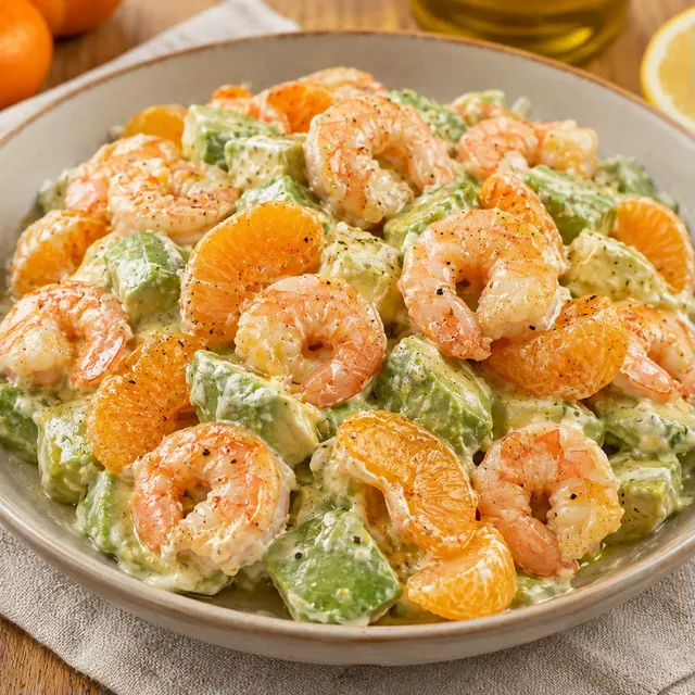 Crevettes agrumes avocat
