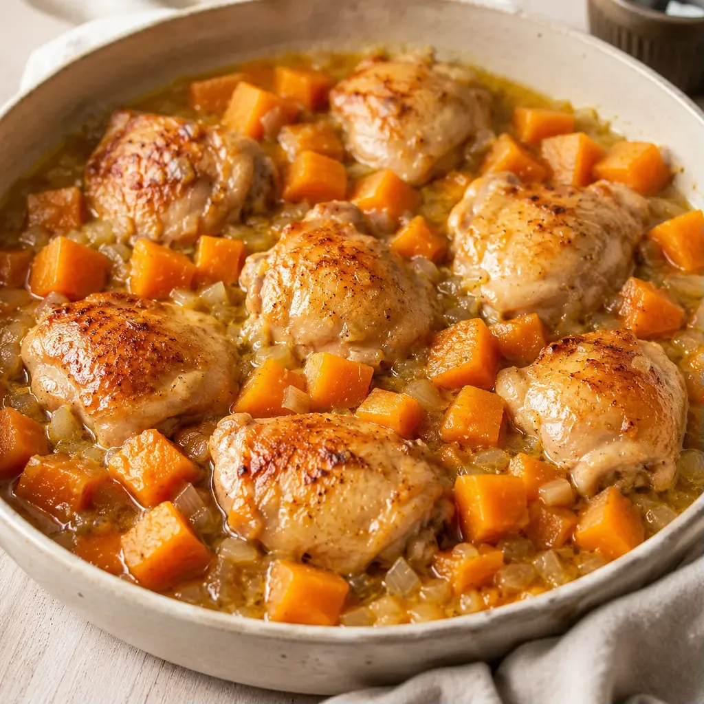 Courge ail poulet savoureux