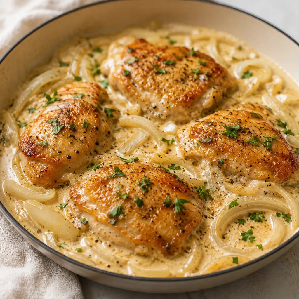 Crème et poulet fondant