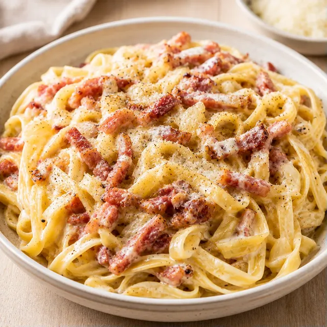 Crème lardons pâtes