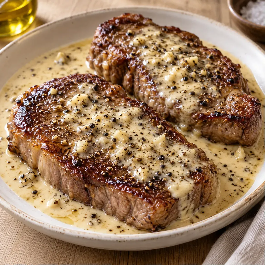 Steak crémeux ail