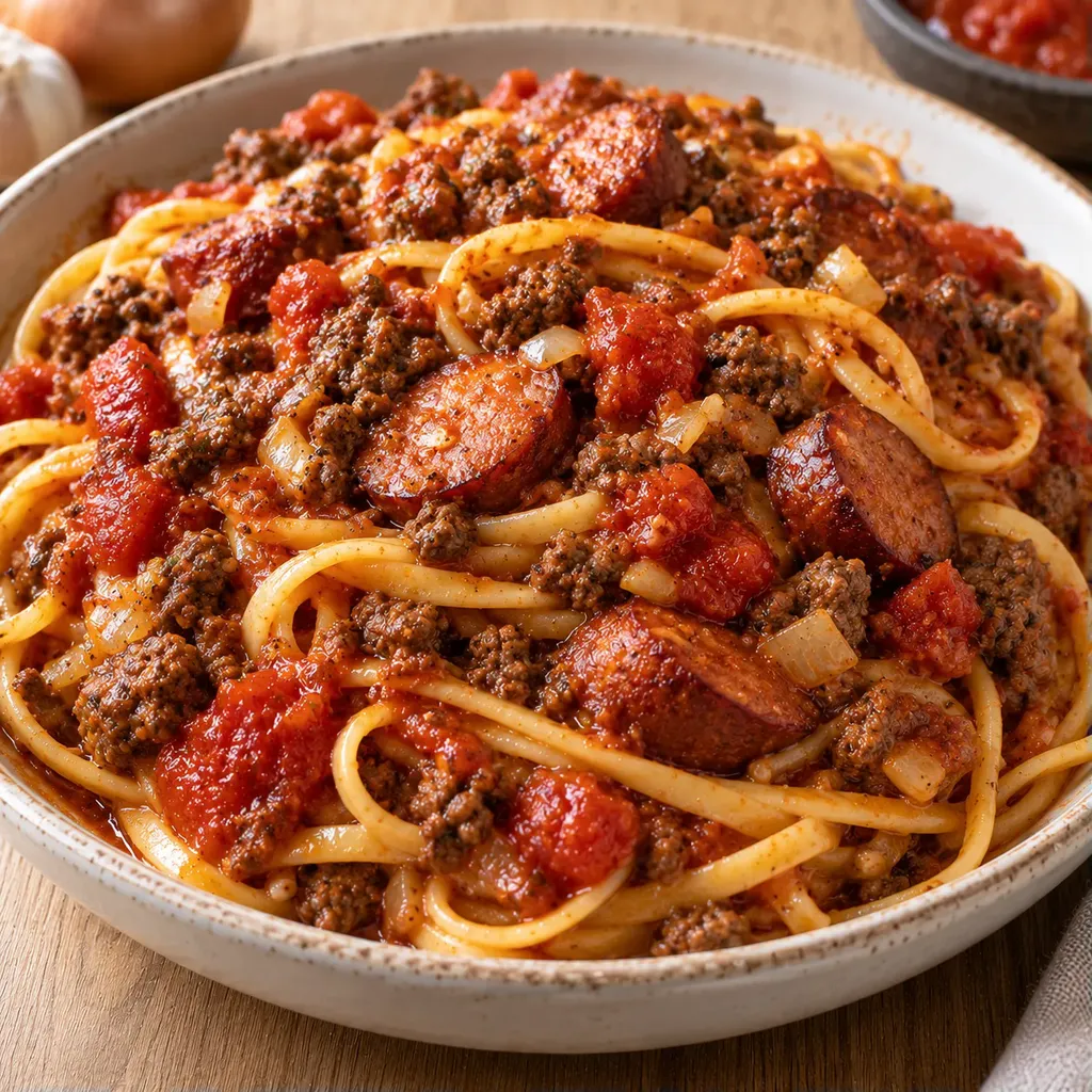 Bœuf et saucisse