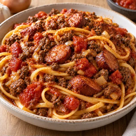 Bœuf et saucisse