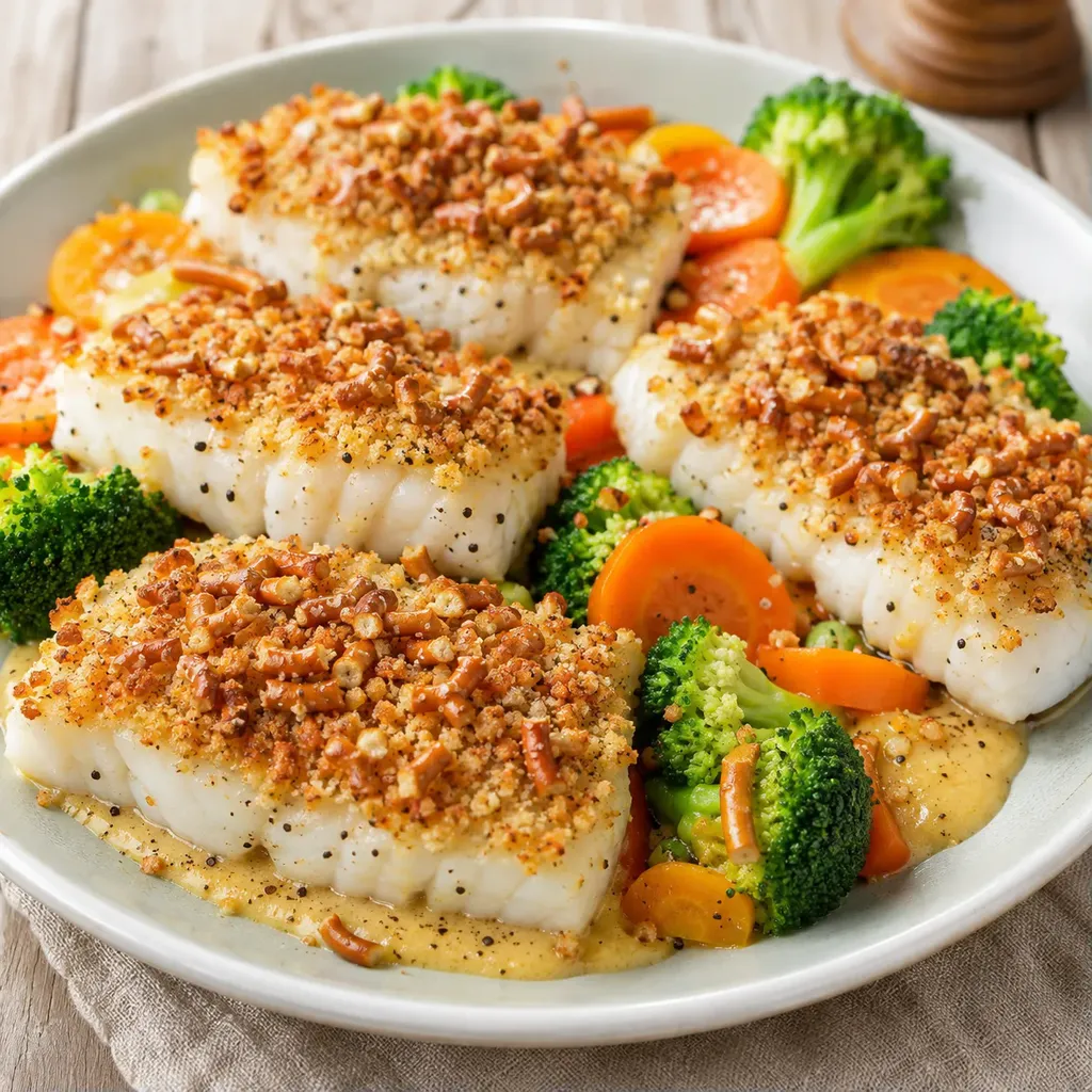 Poisson croûte bretzels