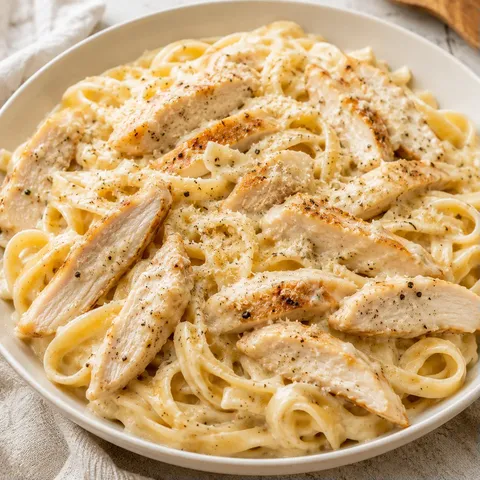 Poulet et pâte Alfredo