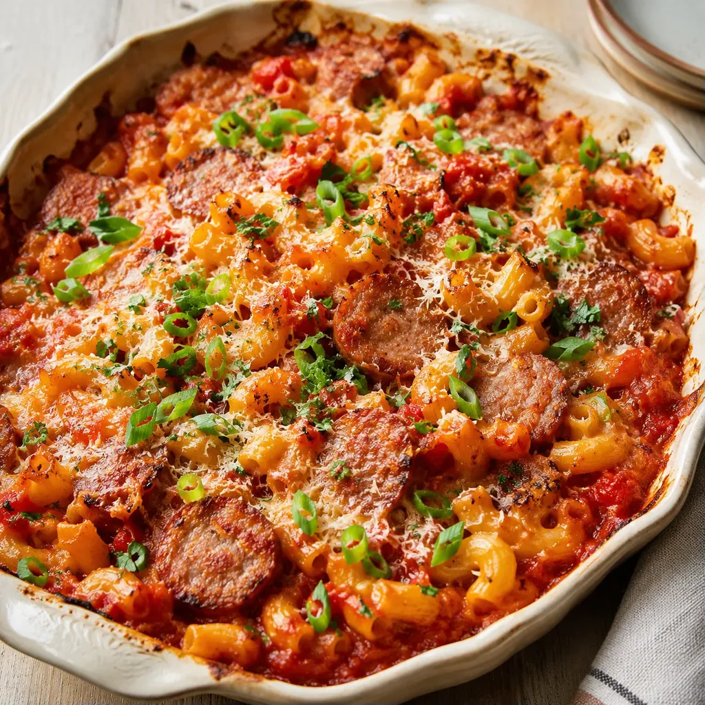 Pâtes tomates saucisses