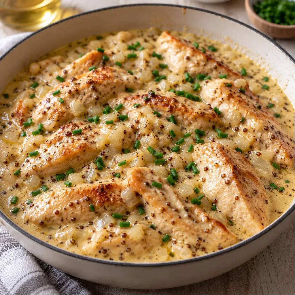 Poulet moutarde crème