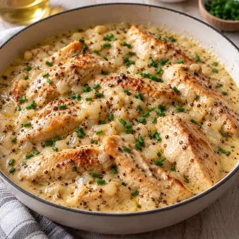 Poulet moutarde crème