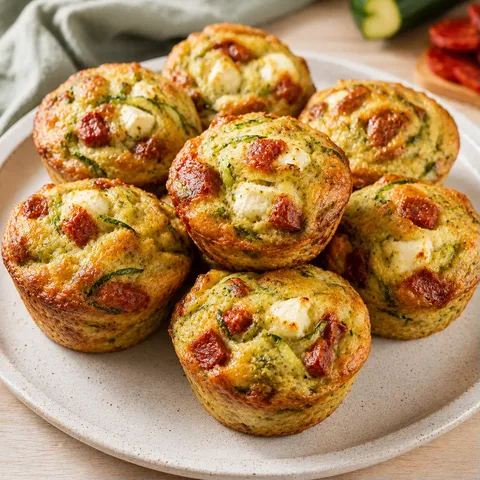 Gâteaux courgettes, chèvre & chorizo