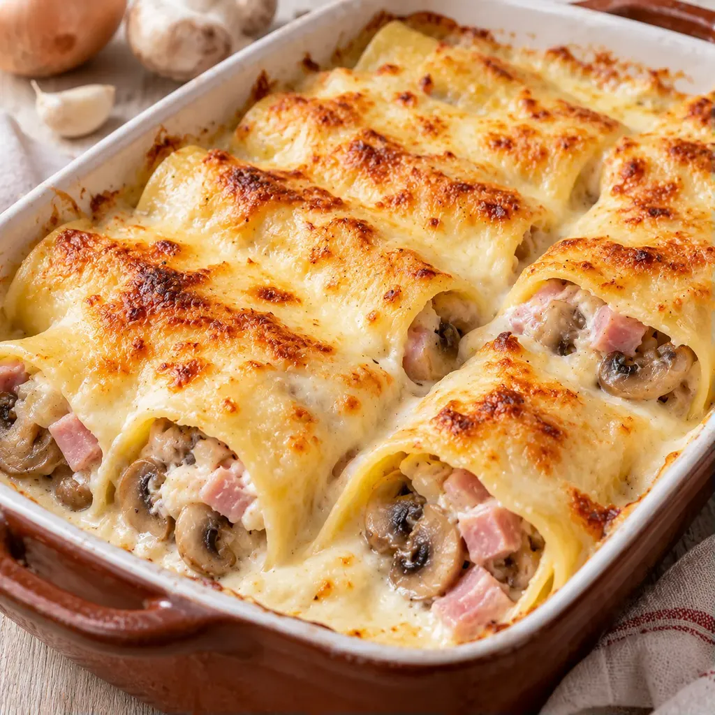 Jambon champignons cannellonis