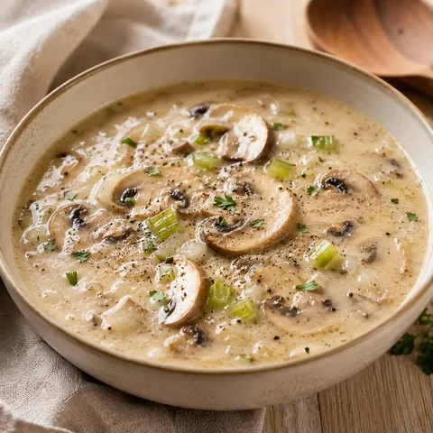 Soupe crémeuse champignons