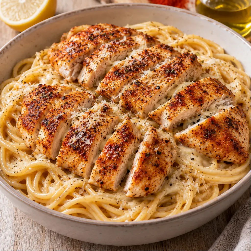 Poulet Grillé Spaghetti