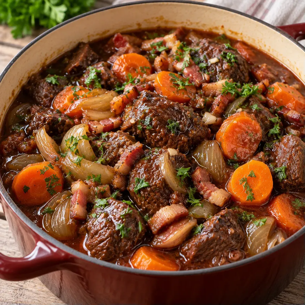 Boeuf Bourguignon Vin Carottes