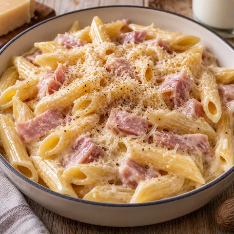 Pennes crémeuses jambon lait
