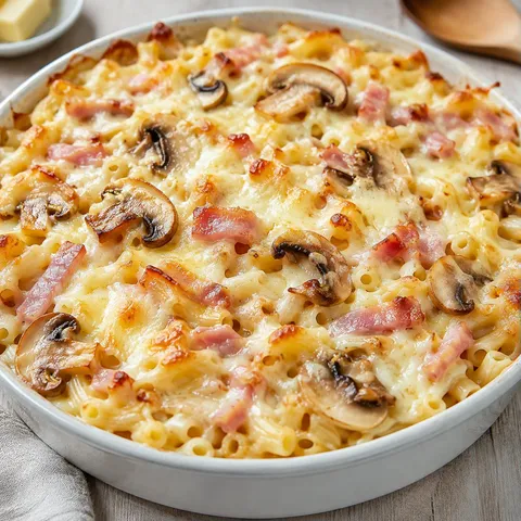 Pâtes jambon fromages fondants
