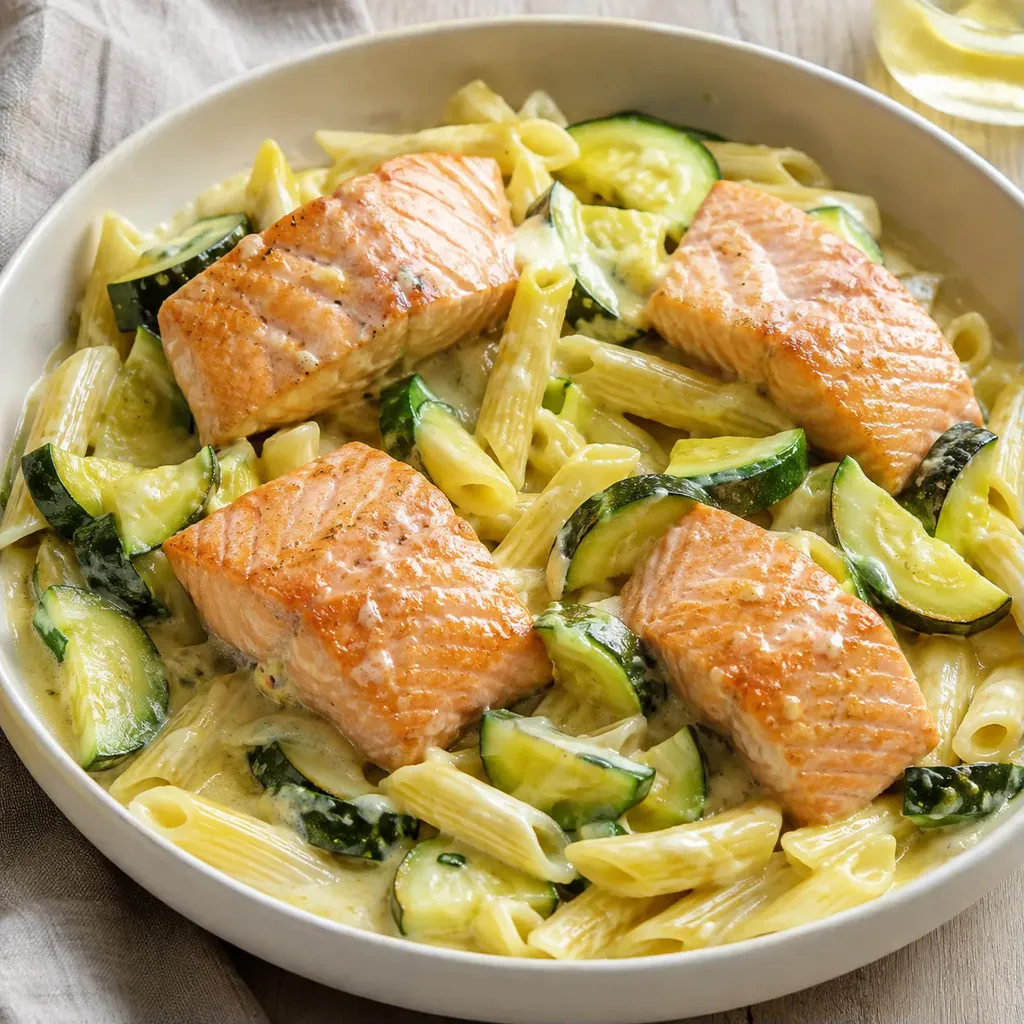 saumon courgette pâtes