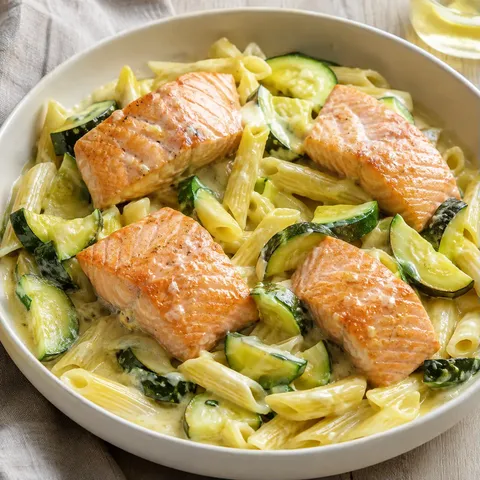 saumon courgette pâtes
