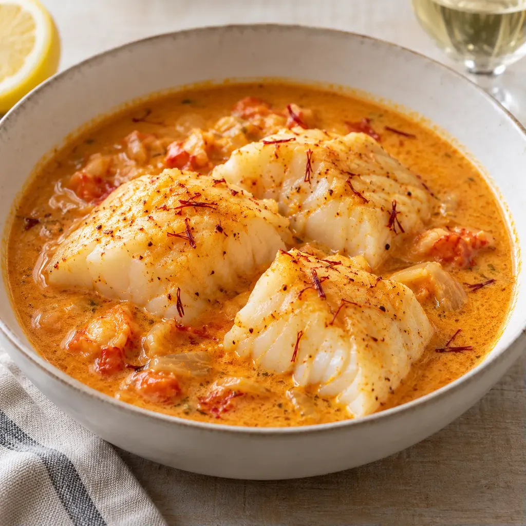 Cabillaud bisque homard