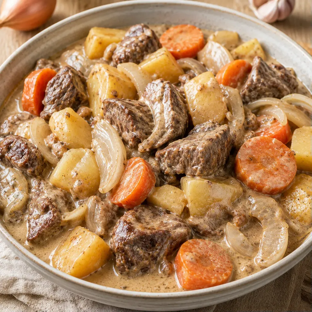 Bœuf crème et légumes