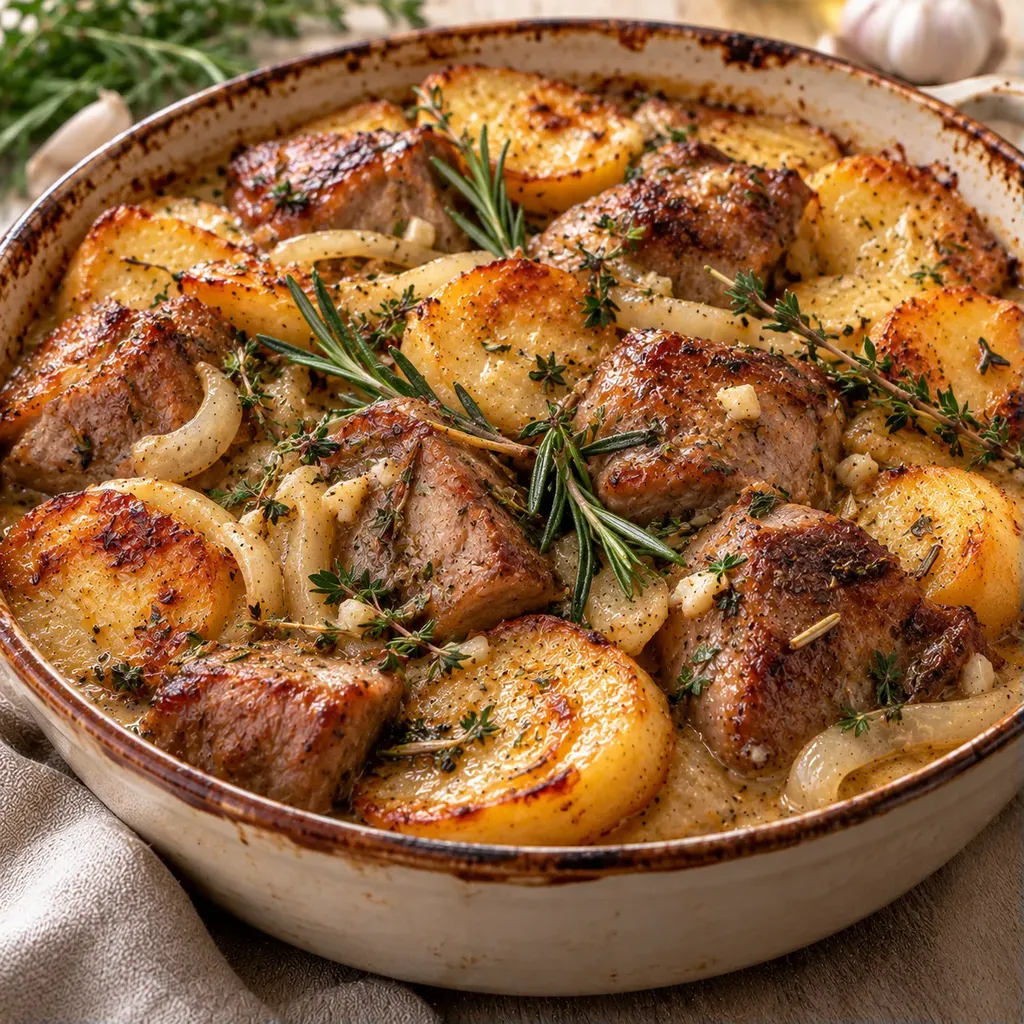 agneau pommes dorées gratin