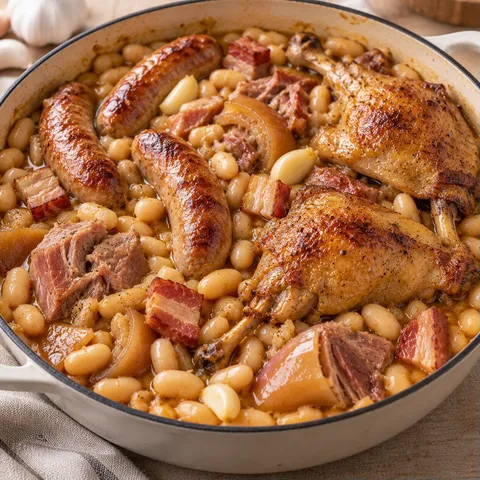 haricots canard porc fondant