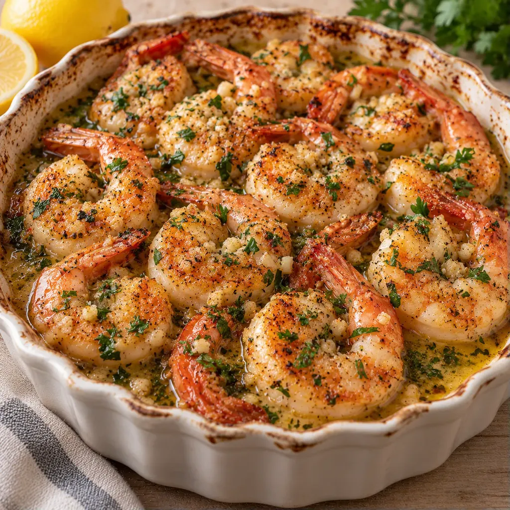 Crevettes ail au four
