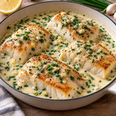 Poisson ail crèmeux
