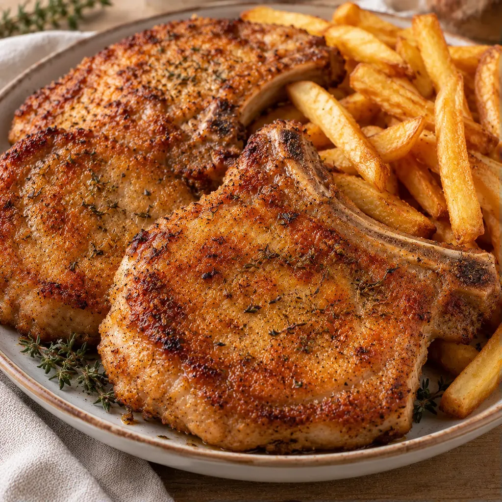 Porc frites croustillants