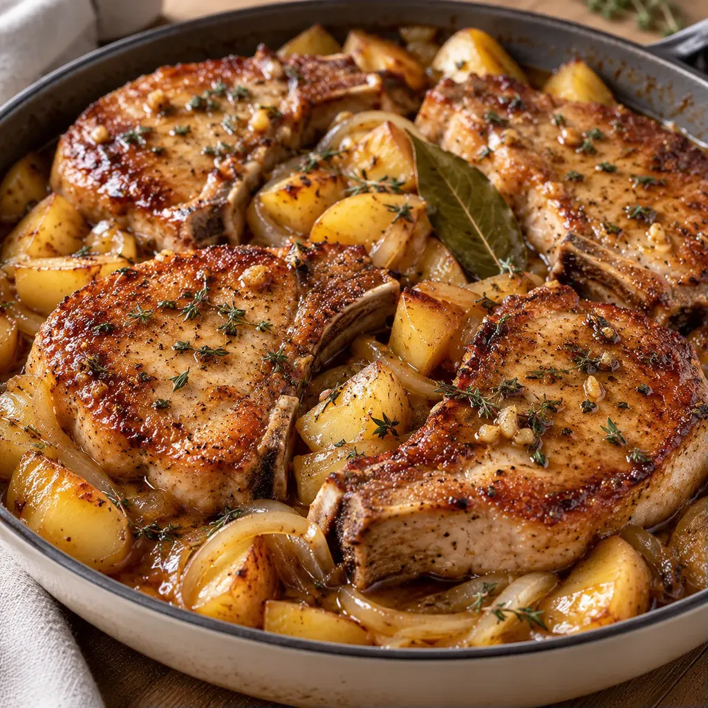 Porc et pommes sauce