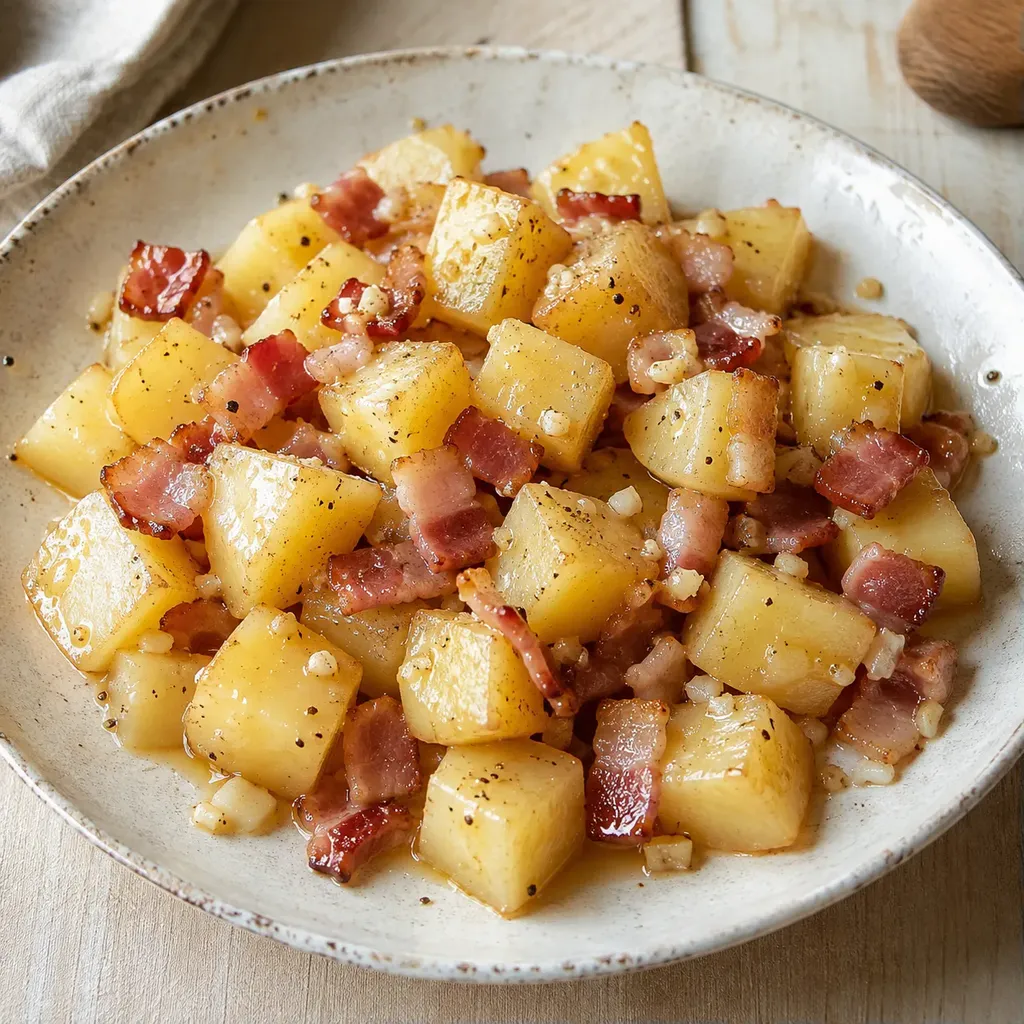 Pommes terre ail bacon