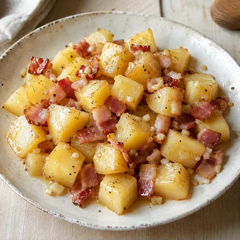Pommes terre ail bacon