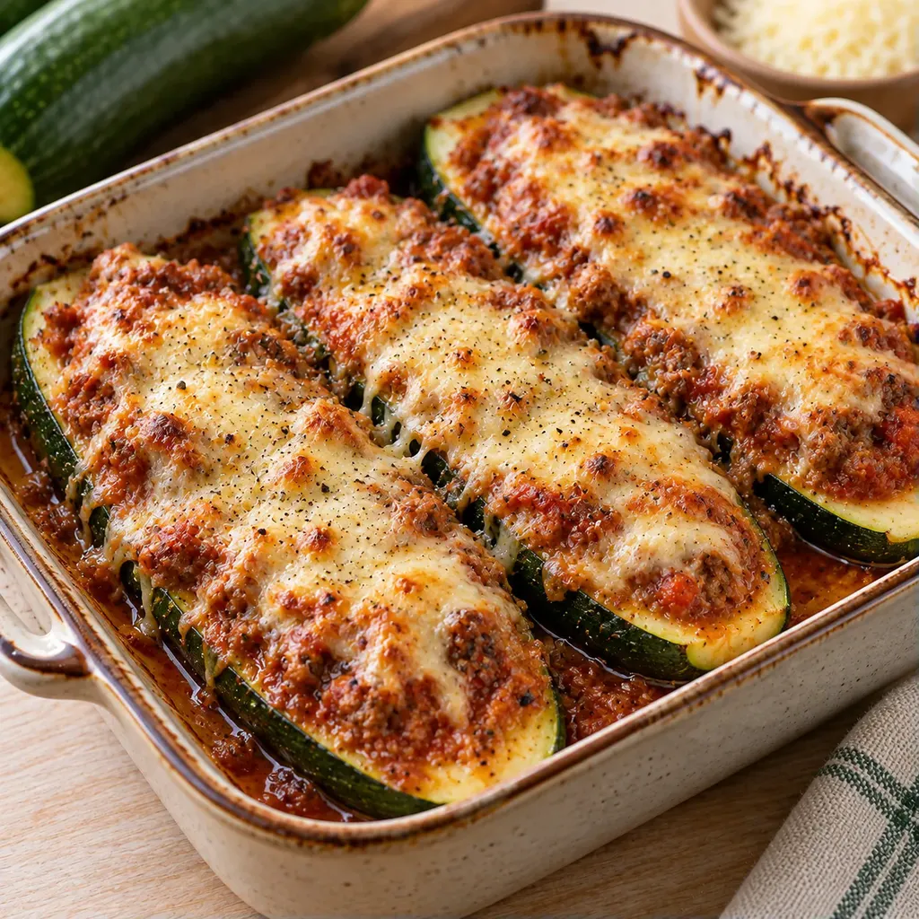 Courgettes gratinées bolognaise