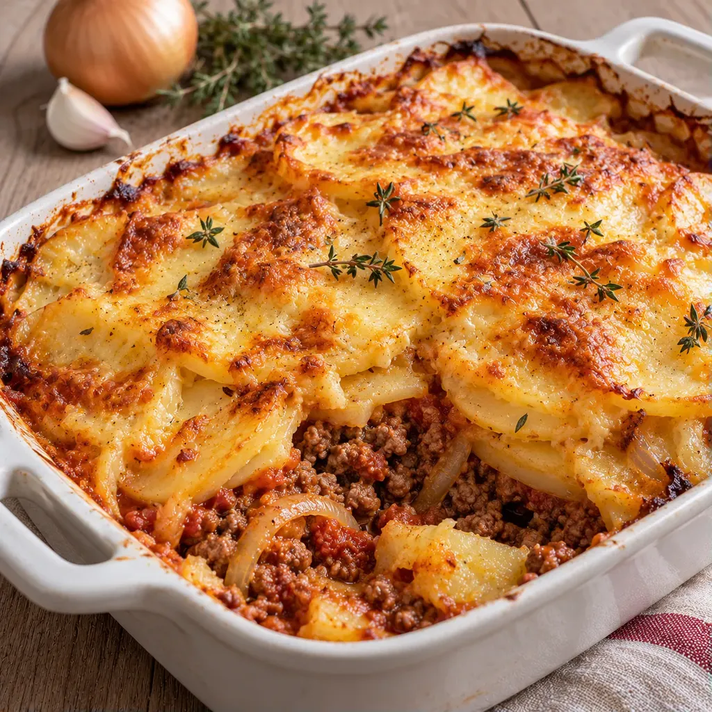 Viande Pommes Gratin Doré